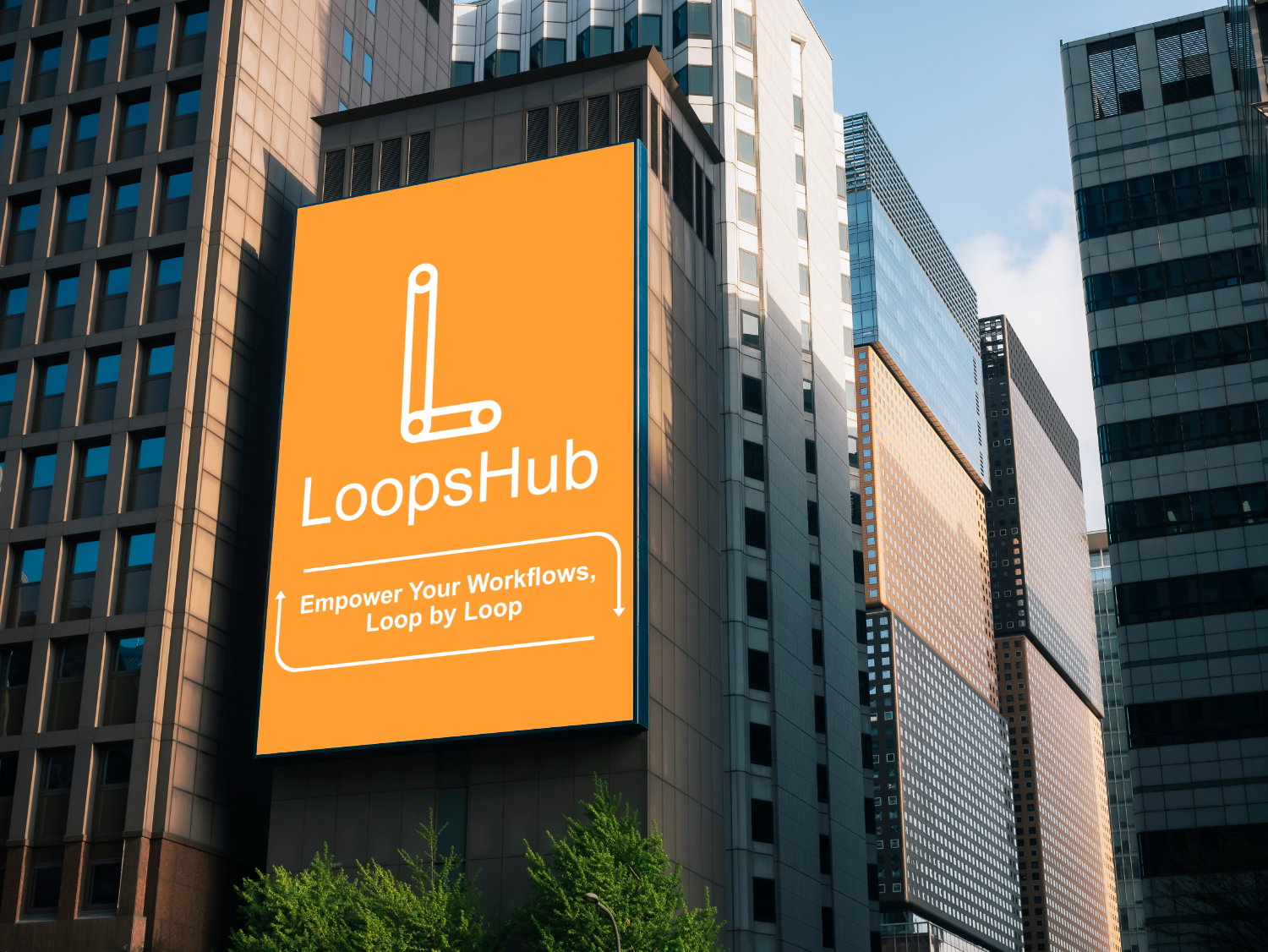 LoopsHub banner on building